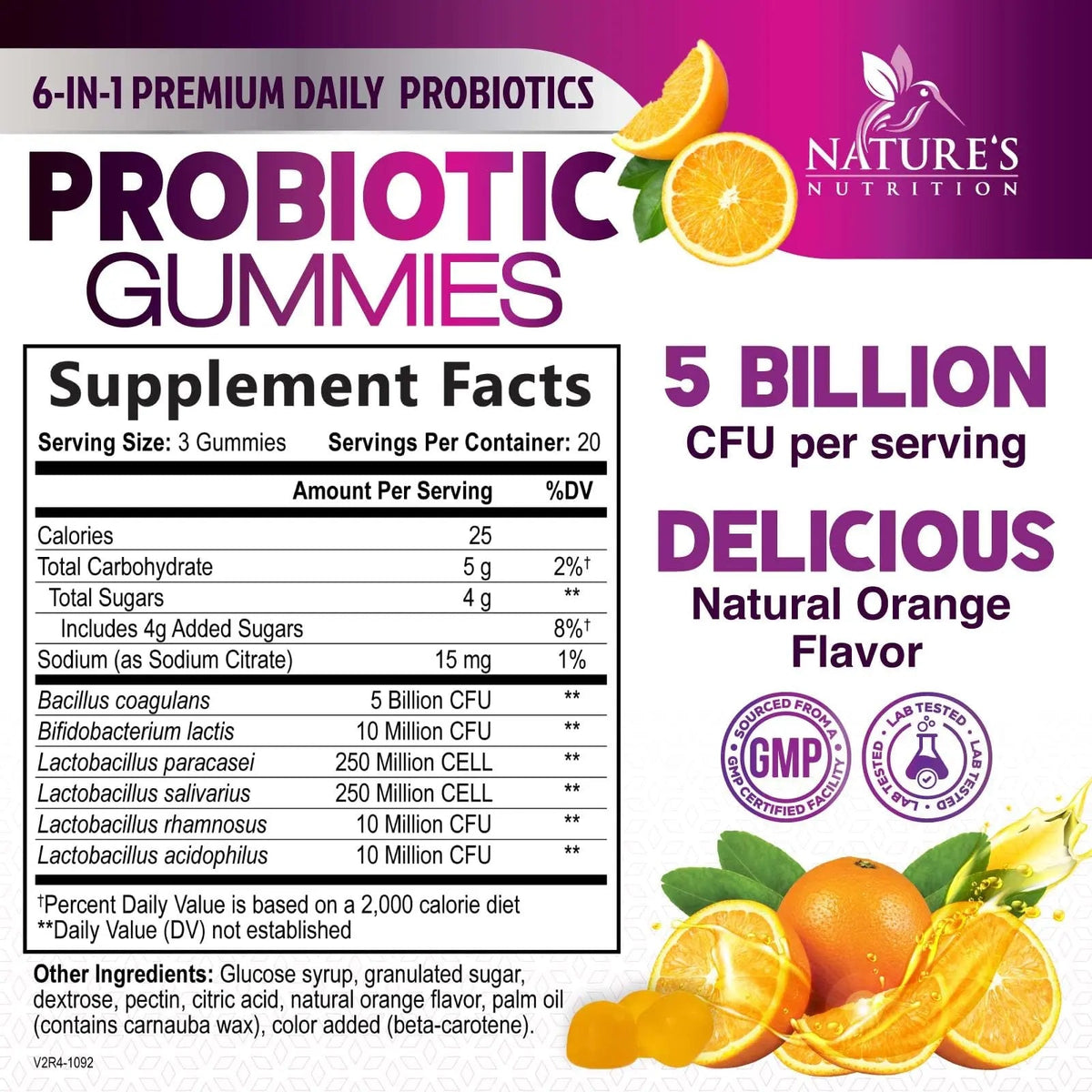 Probiotics for Digestive Health Gummies 5 Billion CFU - 6 Unique Strains for Daily Immune Support & Gut Health, Constipation, Gas & Bloating - Best Probiotic Supplement for Women & Men - 60 Gummies Nature's NutritionBuy Supplements Australia