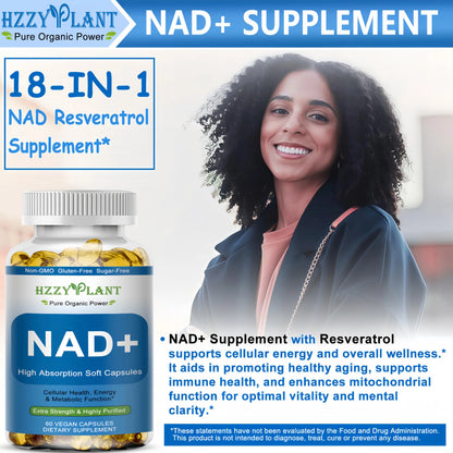 HZZYPLANT NAD+ Supplement, High Absorption NAD Supplements for Women for Cellular Energy Immune Focus Health, NAD Resveratrol Softgel Capsules, NAD Liquid Softgels Supplement, Non-GMO, 2 Month Supply HZZYPLANTBuy Supplements Australia