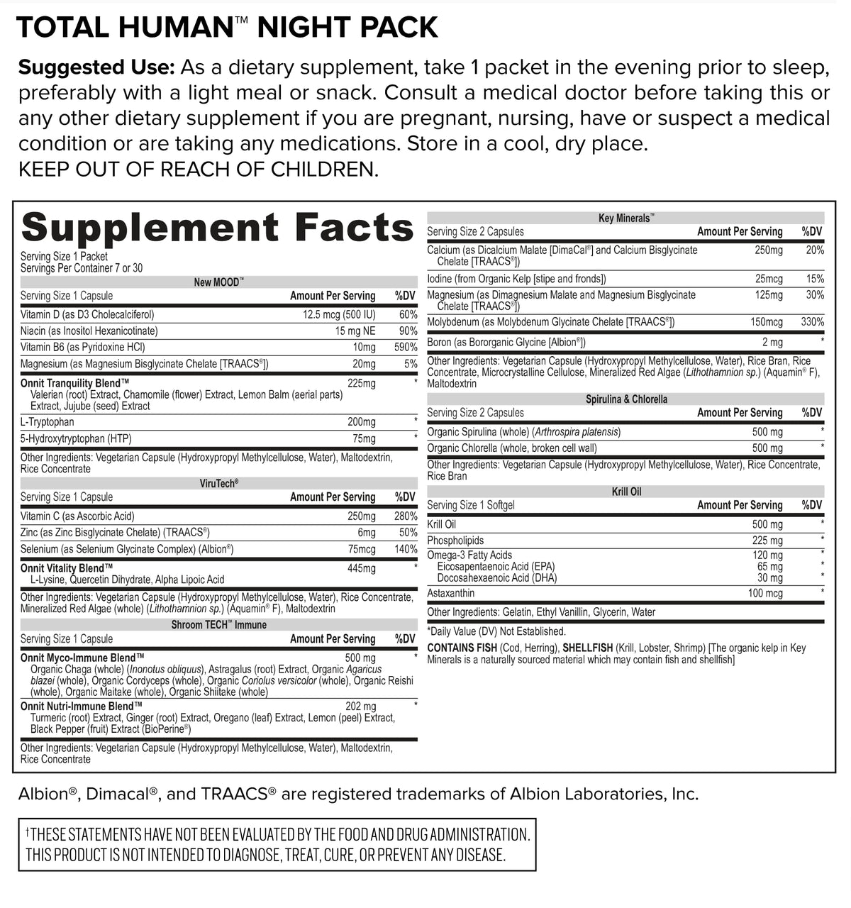 ONNIT Total Human Day and Night Vitamin Packs for Men and Women,Capsule, 30-Day ONNITBuy Supplements Australia