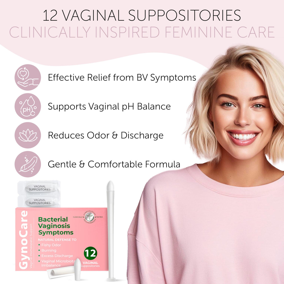 Bacterial Vaginosis Treatment | BV Treatment For Women | Boric Acid Suppositories For Women | Natural Homeopathic for Odor, Itching, Discharge, BV, and Vaginal Microbiota Imbalance | 12 Suppositories Terramed Just Think ComfortBuy Supplements Australia