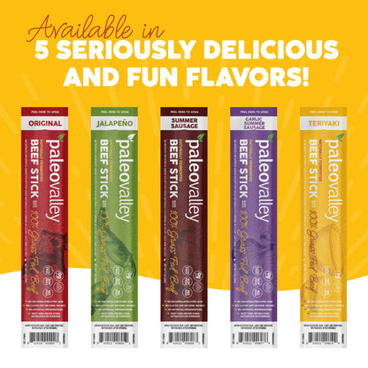 Paleovalley 100% Grass Fed Teriyaki Beef Sticks - Delicious Gluten Free Beef Snack - High Protein Keto Friendly PaleovalleyBuy Supplements Australia