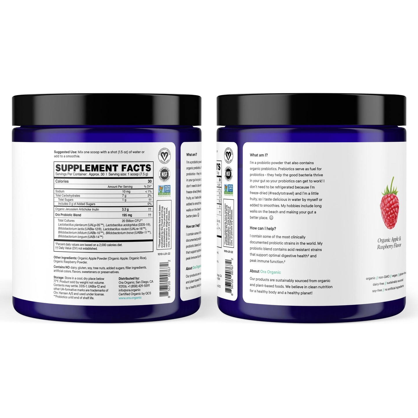 Ora Organic Prebiotic and Probiotic Powder Supplement - 20 Billion Probiotics, 7 Strains for Best Prebiotic Powder, Non-GMO, Probiotics for Women, Men & Kids - Apple Raspberry Flavor, 30 Servings… Ora OrganicBuy Supplements Australia