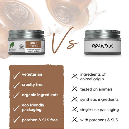 Dr. Organic Snail Gel Face Cream | Rejuvenates and Moisturizes, Improves Skin Tone and Hydration, Natural, Certified Organic, Paraben & SLS-Free, 50 mL / 1.7 fl oz Dr. Organic buy supplements Au