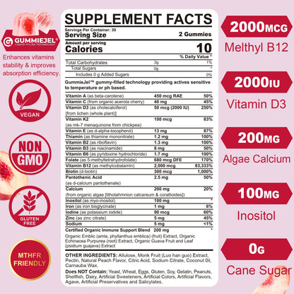 Methylated Multivitamin for Women Gummies, Calcium, D3 K2, Methylfolate & B12, Inositol, Daily Vitamin A C E, B Complex, Biotin, Zinc NextdiaBuy Supplements Australia