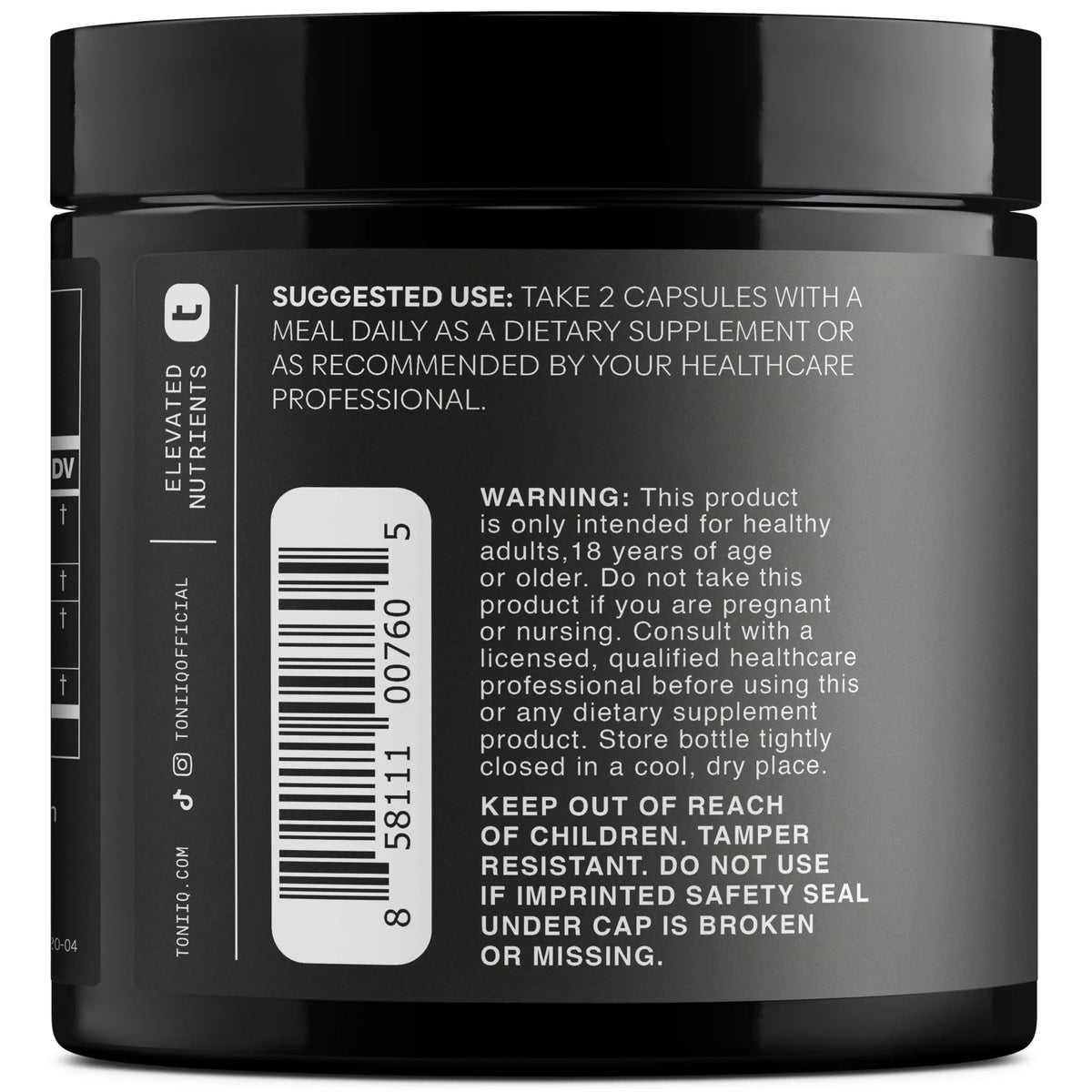 Toniiq Ashwagandha – 40:1 Concentrated Extract – 25% Withanolides – Wild Harvested in India – Highly Bioavailable with Black Pepper – Third-Party Tested – 120 Capsules - 1,300mg per Serving Toniiq buy supplements Au