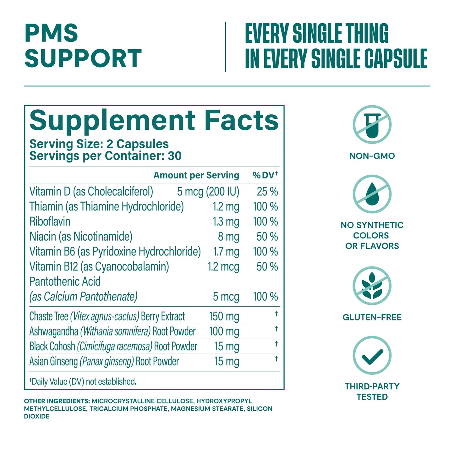 Habit PMS Support Supplement for Women (60 Capsules) - Supports Premenstrual Symptoms & Stress, Hormone Balance, Mood, B Vitamins, Vitamin D, Chasteberry, Ashwagandha, Gluten-Free, Non-GMO (1 Pack) H' HabitBuy Supplements Australia
