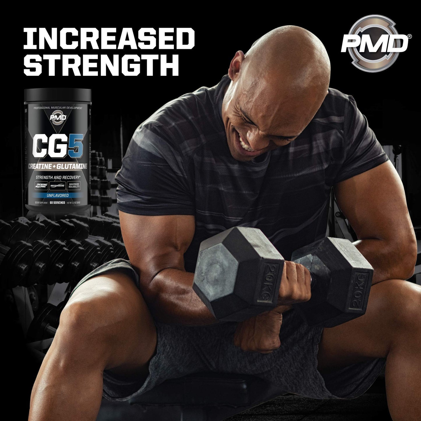 PMD Sports Ultra Pump Fuel Insanity - Pre Workout – Cherry Bombsicle (30 Servings) Sports CG5 Premium Creatine and L-Glutamine Powder (60 Servings)