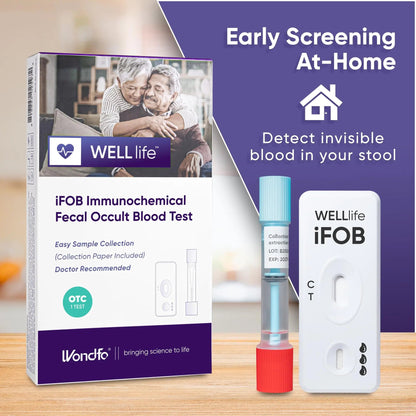 WELLlife iFOB Immunochemical Fecal Occult Blood Test, Colon Screening Test Kit Stool Test at Home Easy to Use, 1 Test Detect Hidden Blood in 10 Minutes FOB Test for Home WELL LIFEBuy Supplements Australia