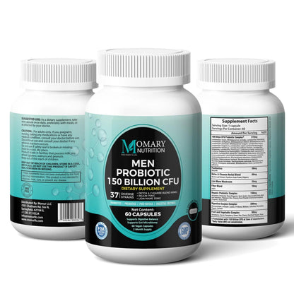 8-in-1 Bio Cultures Complex for Men – 150 Billion CFU Probiotics with 37 Diverse Strains, Organic Prebiotics, Postbiotics & Digestive Enzymes – Supports Digestive Balance & Gut Microbiome MOMARY NUTRITIONBuy Supplements Australia