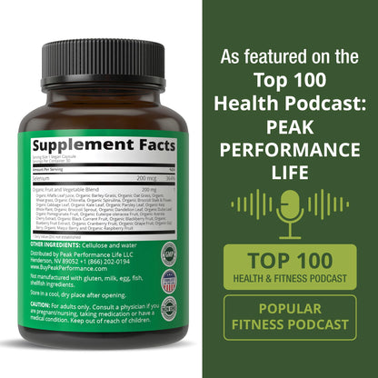 Selenium Supplement with Whole Food Blend of 25+ Vegetables and Fruits for Max Absorption. Pure Selenium Vegan Capsules for Immune System, Thyroid Support, Heart Health, Prostate Support. 30 Pills Peak PerformanceBuy Supplements Australia