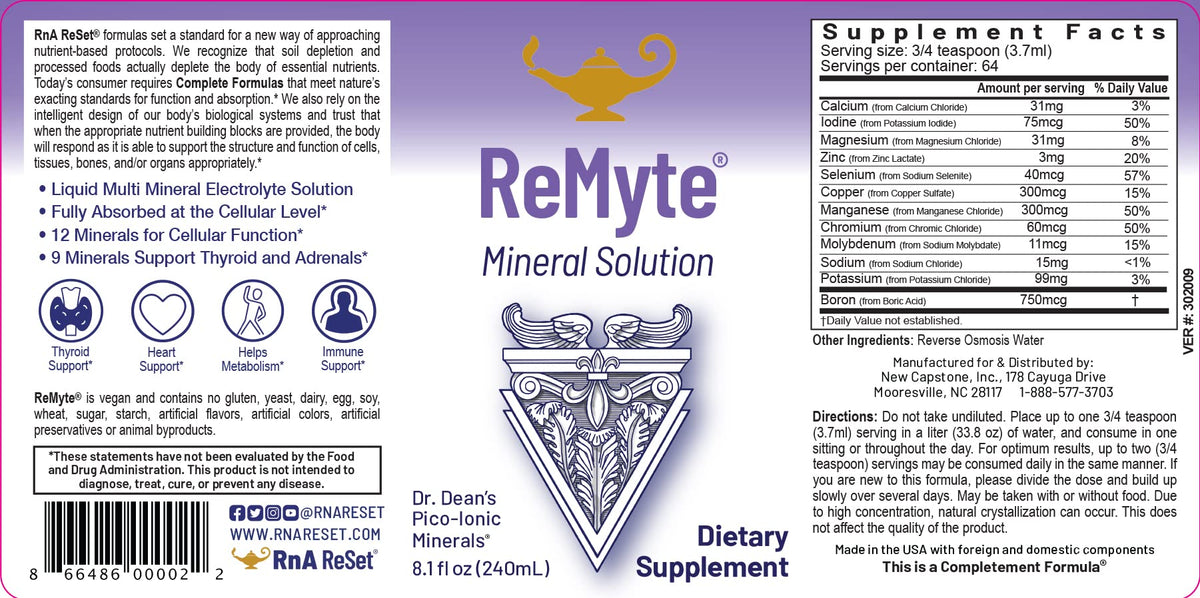 RnA ReSet ReMag & ReMyte – Liquid Magnesium and Multi-Mineral Supplement Bundle, 8.1 Fl Oz Each (2-Pack) NSF Certified RnA ReSetBuy Supplements Australia