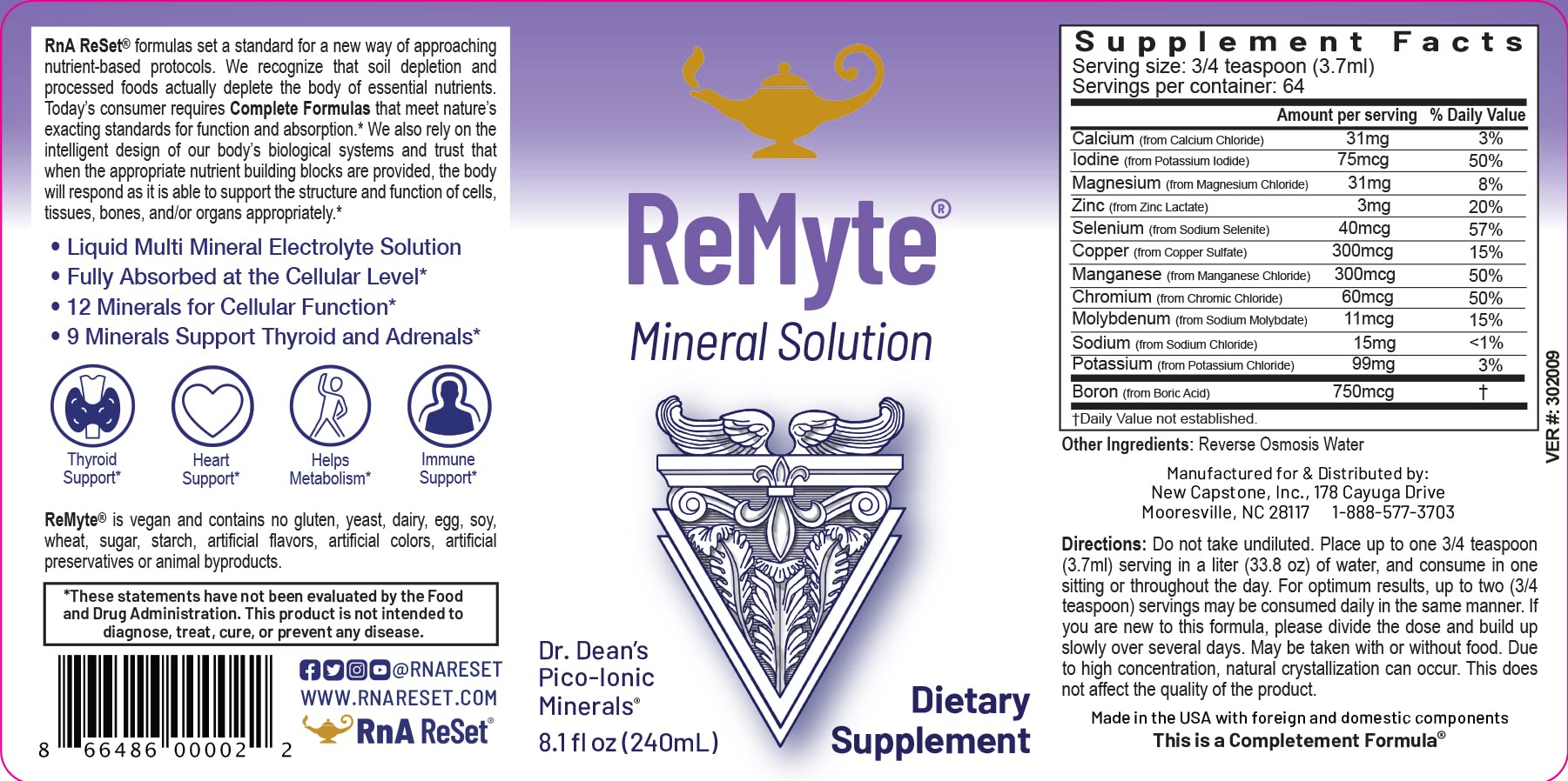RnA ReSet ReMag & ReMyte – Liquid Magnesium and Multi-Mineral Supplement Bundle, 8.1 Fl Oz Each (2-Pack) NSF Certified RnA ReSetBuy Supplements Australia