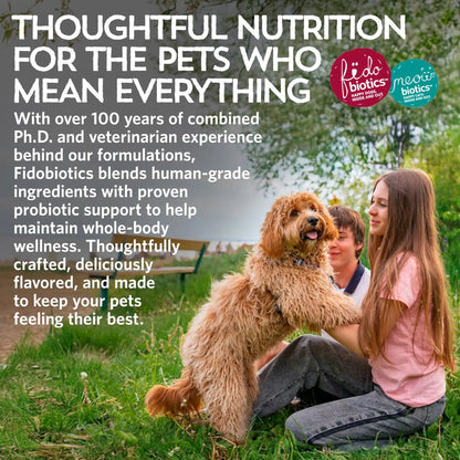 Fidobiotics Goat Milk Powder for Dogs, Mix and Serve Gut and Brain Health Support with Prebiotics, Probiotics, & Postbiotics, Ginger Shroom Flavor, 32oz FidobioticsBuy Supplements Australia