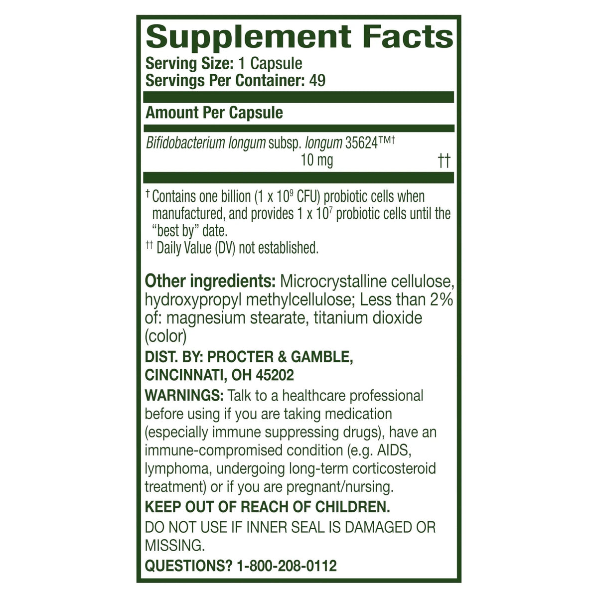 Align Probiotic, 24/7 Digestive Support*§, Probiotics for Women and Men, Probiotics for Digestive Health, Men and Womens Probiotic Capsules Help Relieve Occasional Bloating & Gas*, 49 Capsules AlignBuy Supplements Australia