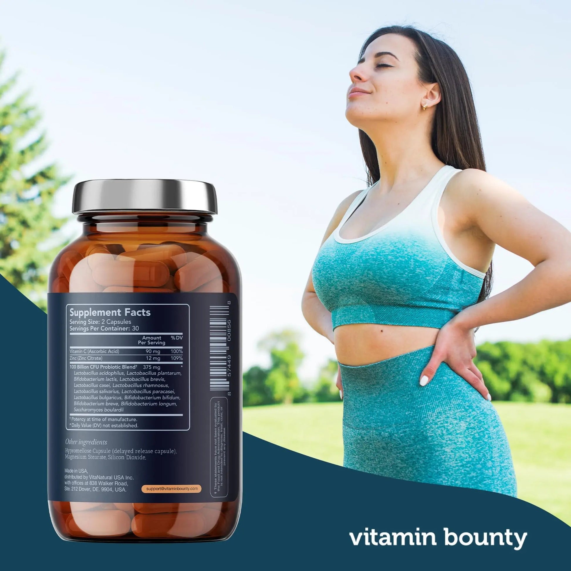 Vitamin Bounty Pro-100 Probiotic 100 Billion CFU - 13 Strains for Digestive Health & Immune Support - High Potency Probiotics for Women & Men - Delayed Release Capsules for Gut Health - 60 Count Vitamin BountyBuy Supplements Australia