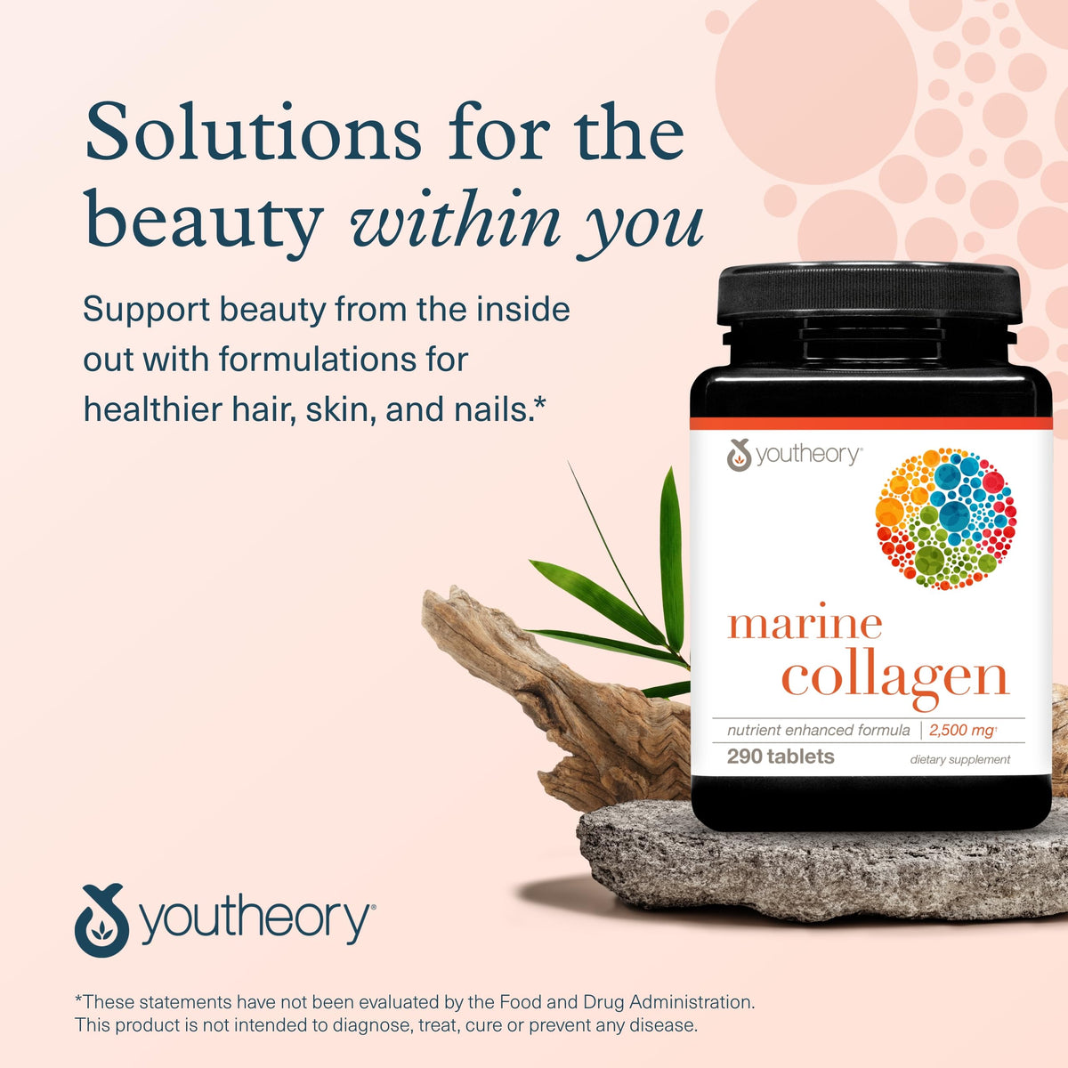 Youtheory Marine Collagen Tablets - 2,500 mg Fish-Sourced Collagen Peptides- with Vitamins A, C, E, B6 & B12 - Supports Joint & Nail Health* - Highly Absorbable - 290 Tablets (58-Day Supply) YoutheoryBuy Supplements Australia