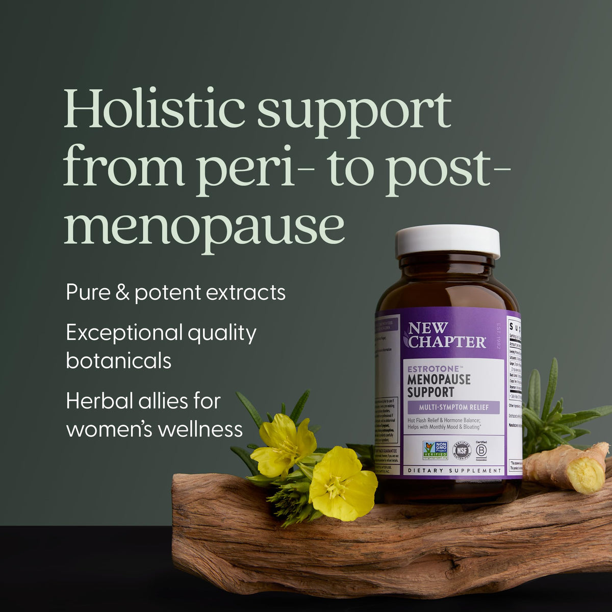 New Chapter Menopause Supplement - Estrotone Herbal Hormone Balance for Women in Perimenopause, with Black Cohosh for Hot Flash Relief & to Reduce Night Sweats + Vitex, No Added Hormones - 30 ct New ChapterBuy Supplements Australia