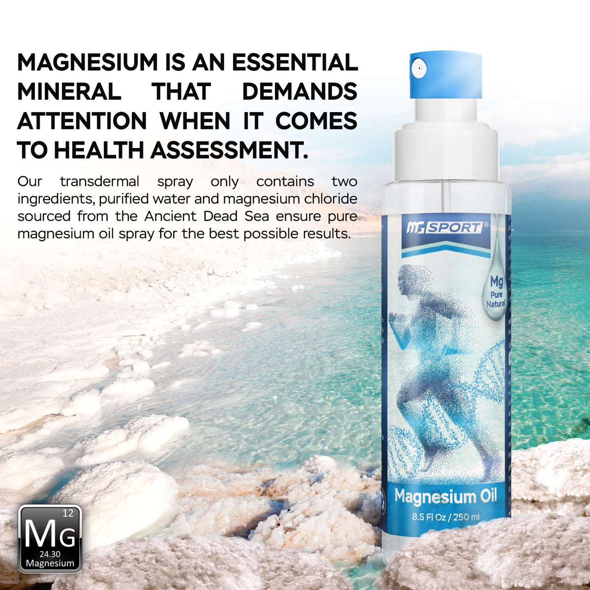 High Absorption Pure Magnesium Oil Spray – 250 ml – 100% Pure Magnesium Chloride MGSPORTBuy Supplements Australia