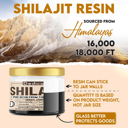 DEDICAD 30g Shilajit Resin with Herbal Complex - Paullinia Guarana, Gotu Kola Leaf & More - Shilajit Pure Himalayan Organic for Immune System, Energy Production, Brain Health & Stamina DEDICAD buy supplements Au