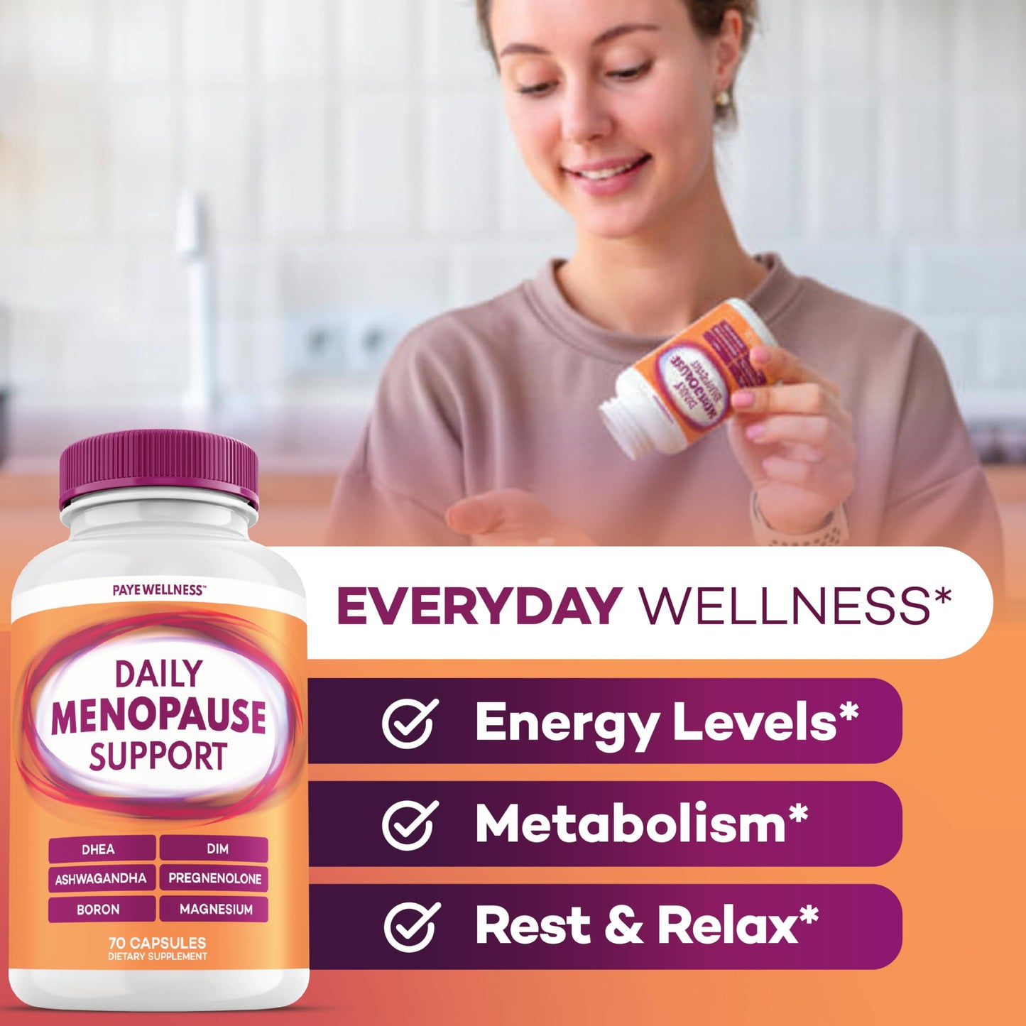 Menopause and Perimenopause Supplement for Women 10-1 Relief Formula for Hot Flashes, Night Sweats, Mood, Energy & Hormone – DIM, Ashwagandha, Vitamin D, DHEA, Zinc, Magnesium 2-Pack, 140 Capsules PAYÉBuy Supplements Australia