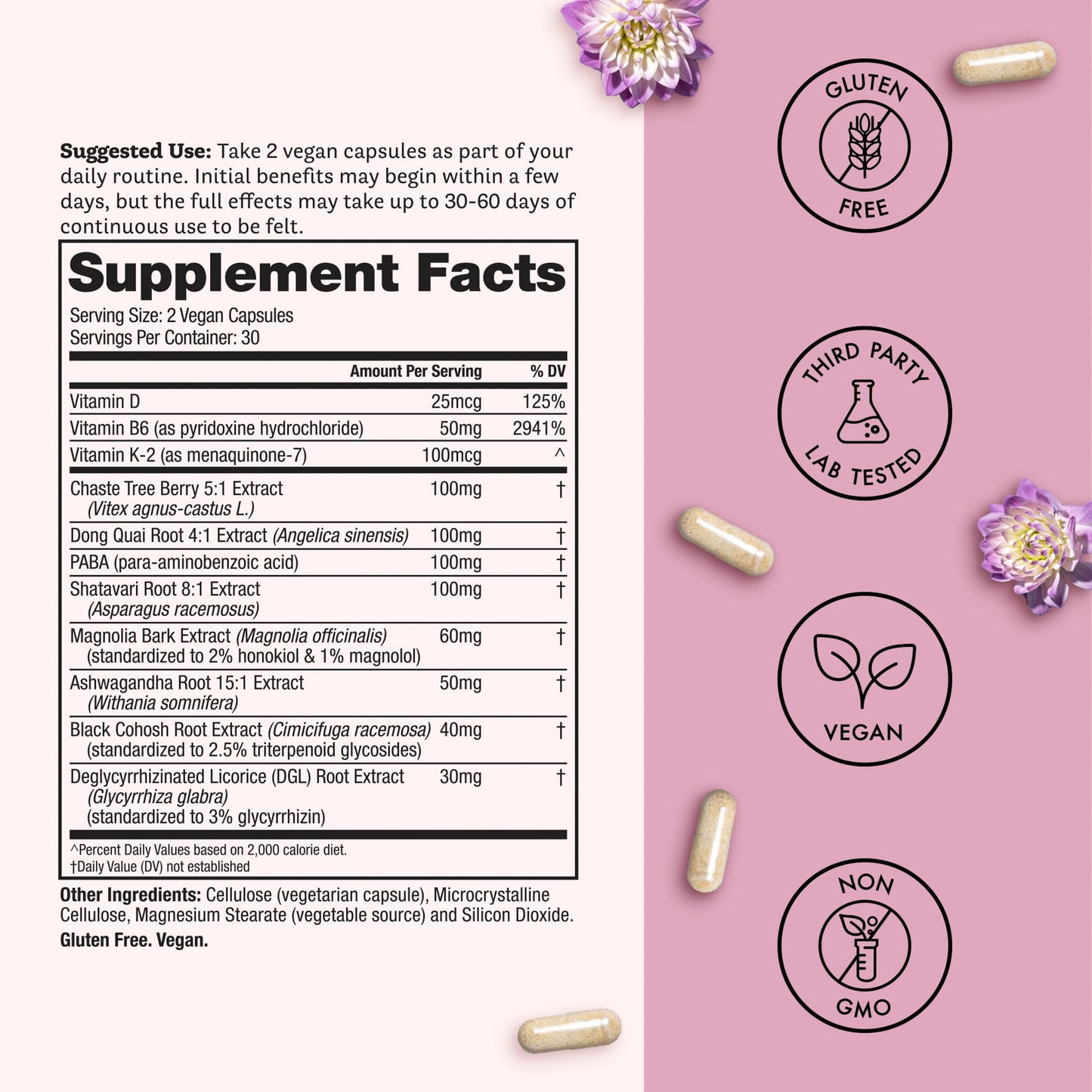 Winged Wellness Hot Momma Menopause Supplements for Women - Hormone-Free Menopause Relief Support for Hot Flashes & Night Sweats with Chaste Tree Berry, Multivitamins & Shatavari - 60 Vegan Capsules Winged WellnessBuy Supplements Australia
