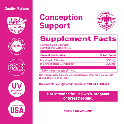 Pink Stork Myo-Inositol & D-Chiro Inositol: 3.6:1 Blend to Support Fertility, Hormone Balance for Women - Ovarian Function, Ovulation, Conception, and Period Support Supplement - 60 Capsules Pink StorkBuy Supplements Australia