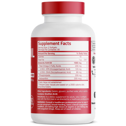 Bronson Antarctic Krill Oil 1000 mg with Omega-3s EPA, DHA, Astaxanthin and Phospholipid BronsonBuy Supplements Australia