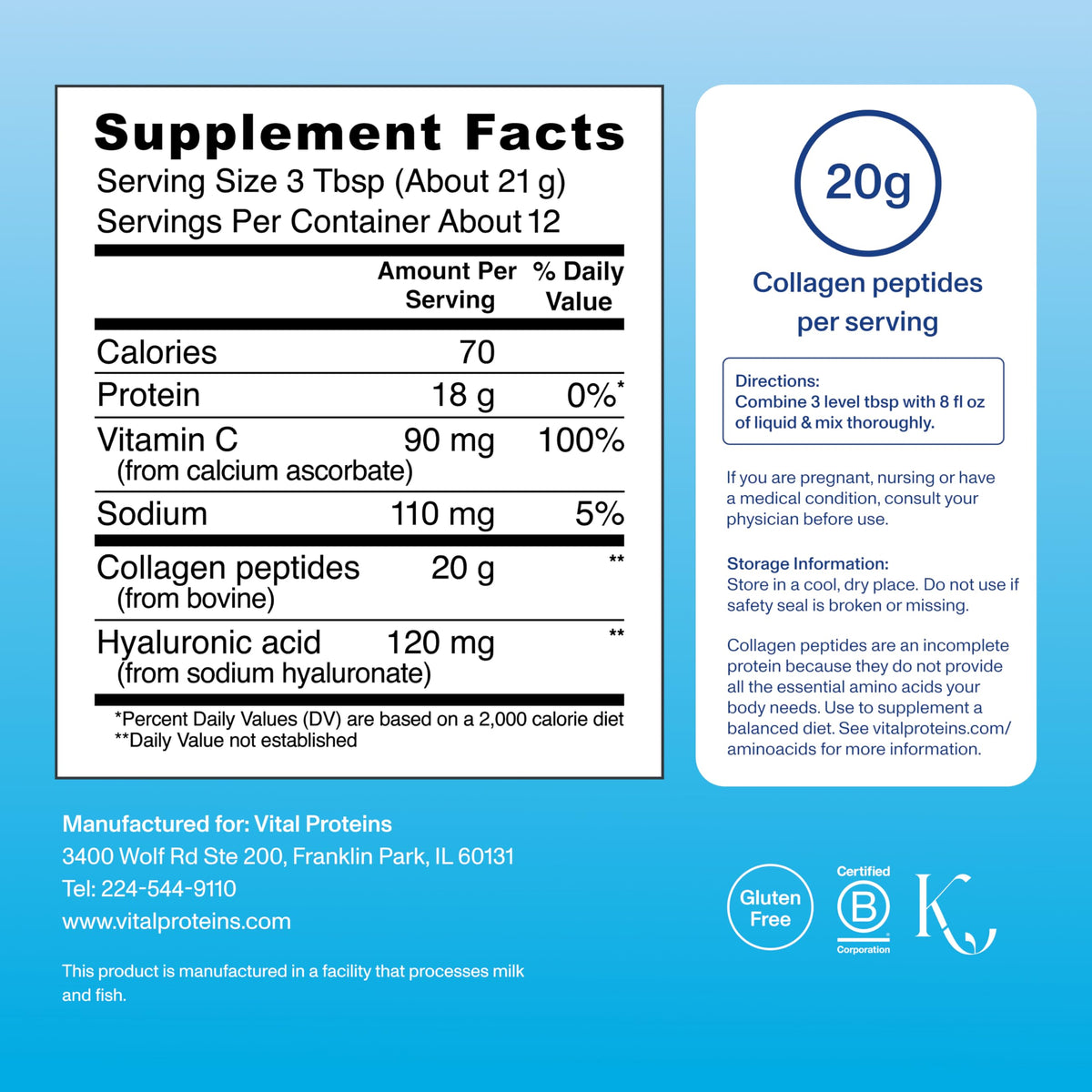 Vital Proteins Collagen Peptides Powder Advanced with Hyaluronic Acid & Vitamin C, Collagen Supplements, Unflavored, 12 Servings Vital ProteinsBuy Supplements Australia