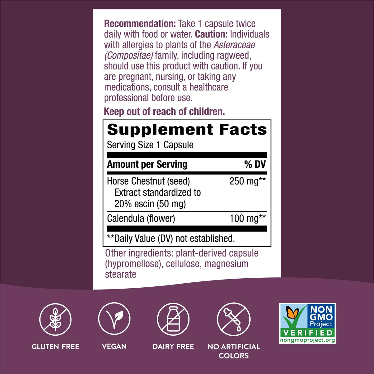Nature's Way Standardized Horse Chestnut, Premium Extract for Healthy Veins and Blood Nature's WayBuy Supplements Australia