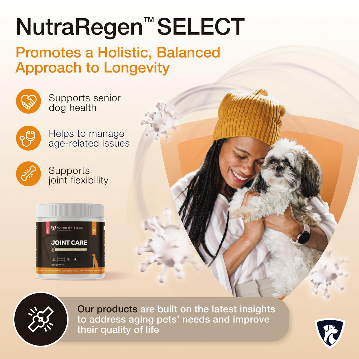 NutraRegen Select Senior Dog Joint Supplement 45 Scoops | Natural Glucosamine Chondroitin for Dogs with Collagen | Hip and Joint Powder | 7.7 Oz NutraRegenBuy Supplements Australia