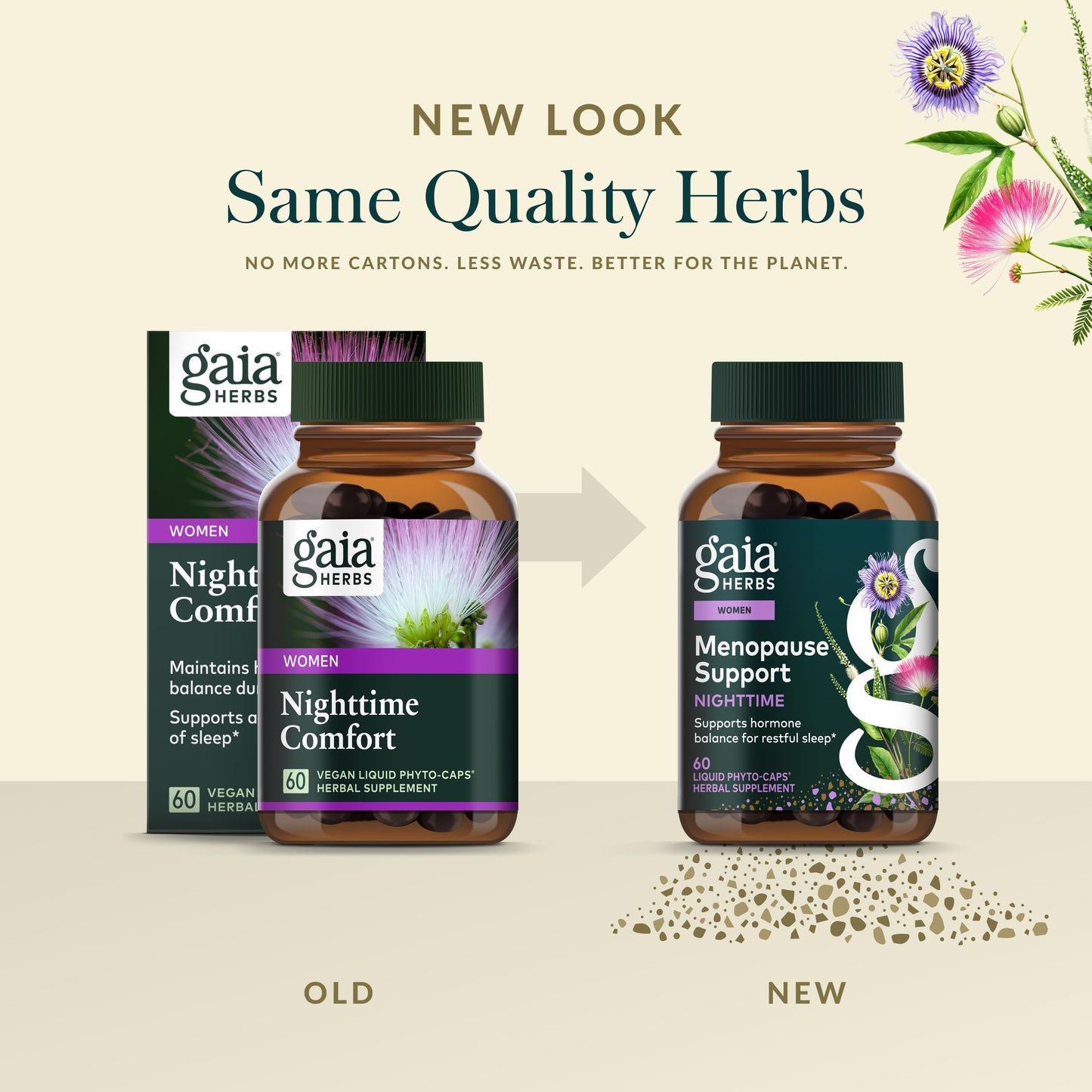 Gaia Herbs Menopause Support Nighttime - Menopause Supplement for Women* - with Black Cohosh, Mimosa, Passionflower & St. John's Wort - 60 Vegan Liquid Phyto-Caps (30 Servings) Gaia HerbsBuy Supplements Australia