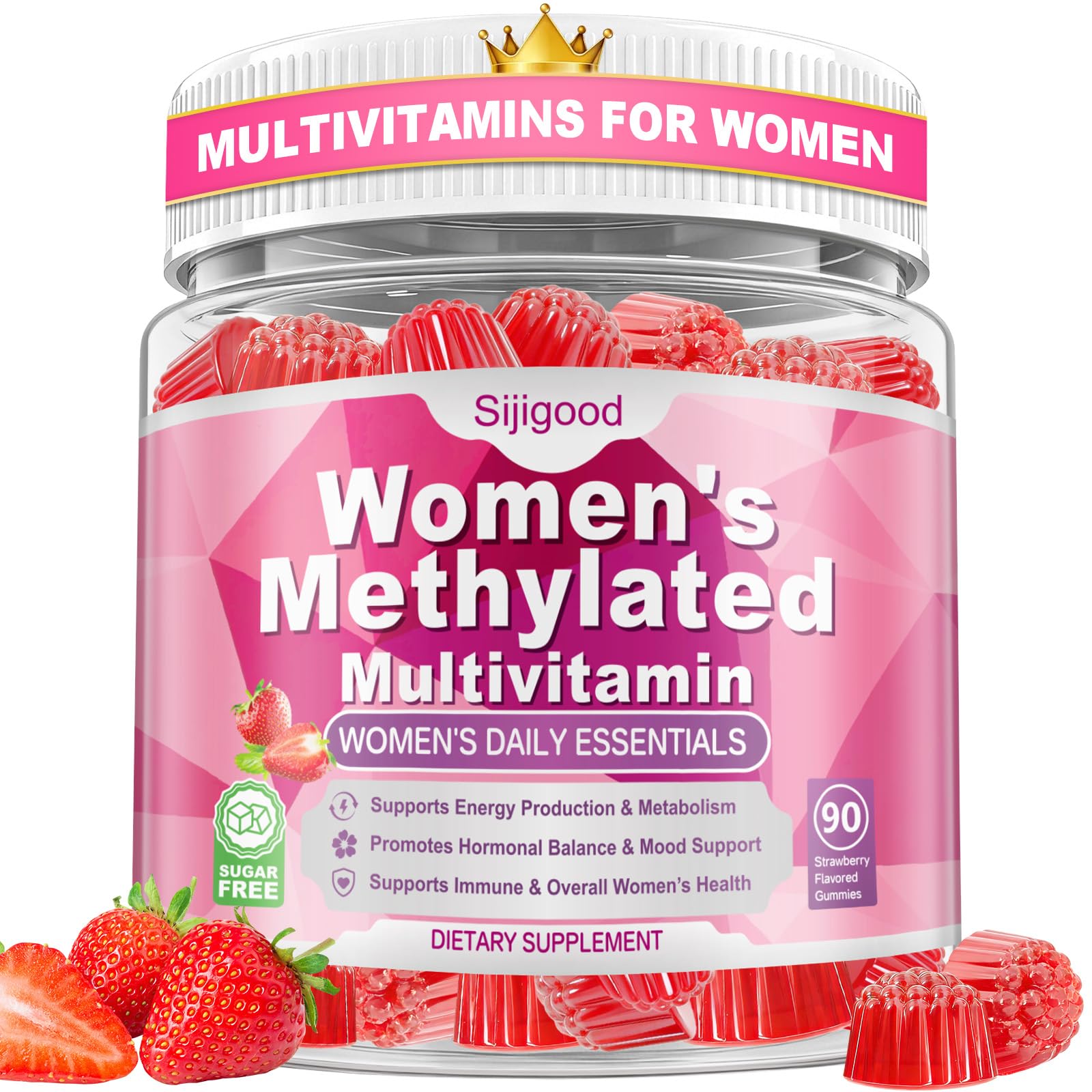 Sijigood 90 Count | Methylated Multivitamin Gummies for Women – Womens Multivitamin Gummies with B Complex, Minerals, CoQ10, Myo-Inositol for Energy, Hormone Balance & Immune Support Sugar Free SijigoodBuy Supplements Australia