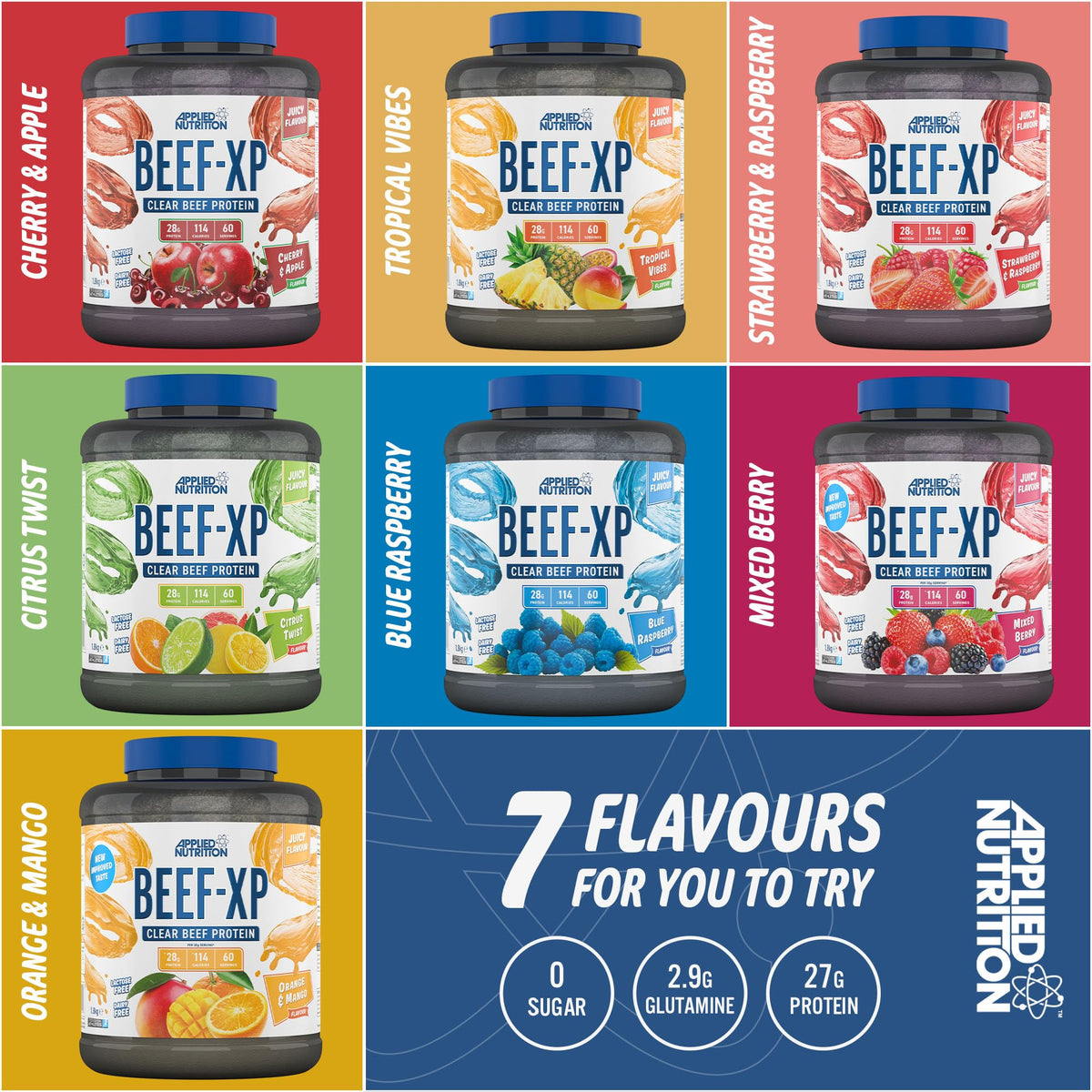 Applied Nutrition Beef XP - Clear Hydrolysed Beef Protein Isolate, Fruit Juice Style, Dairy Free Beef Protein Powder Applied NutritionBuy Supplements Australia