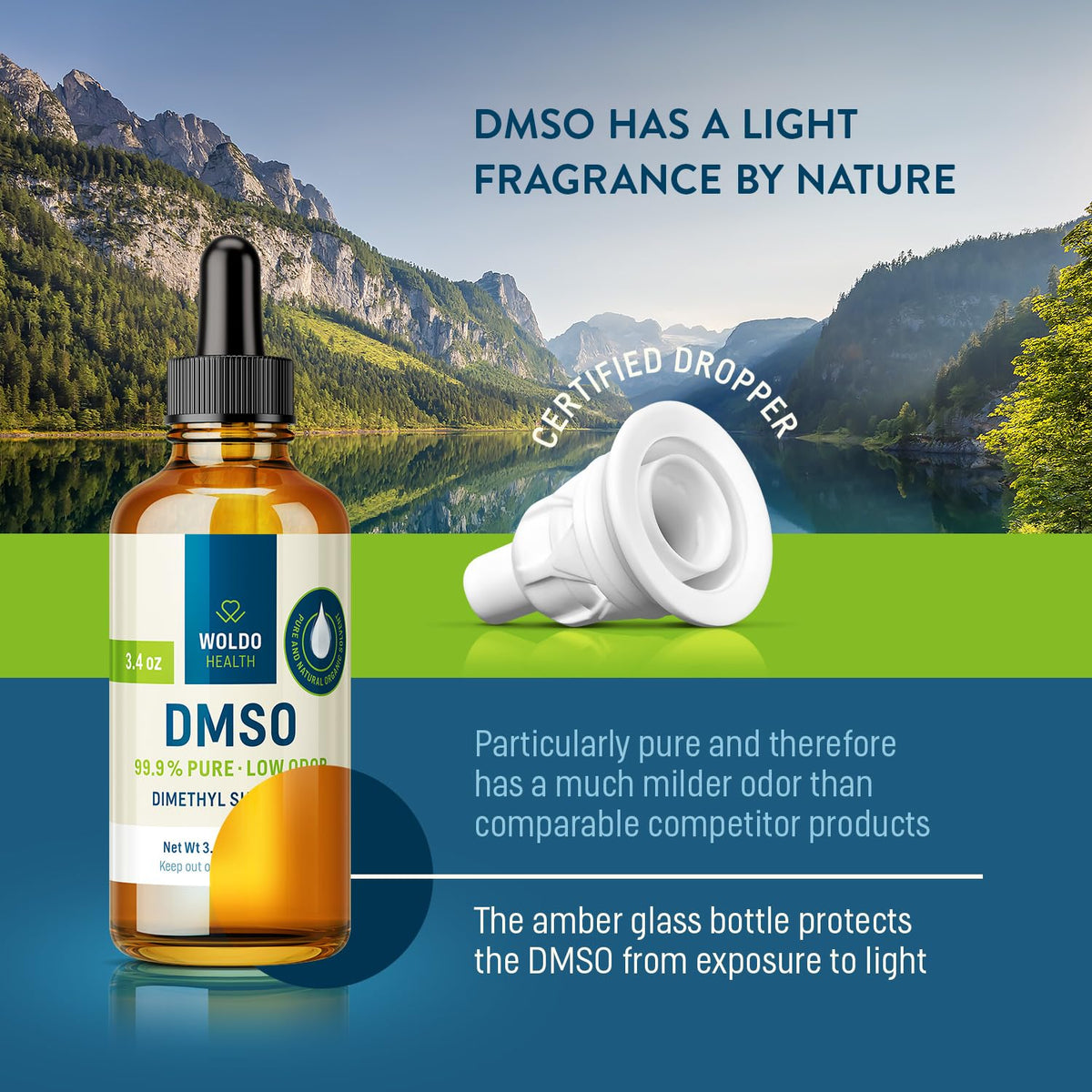 WoldoHealth DMSO 99.9% Pharmaceutical Grade 3.38 oz - FT-IR Verified Dimethyl Sulfoxide, Low Odor Solvent in Glass Bottle with Dropper WoldoHealth buy supplements Au