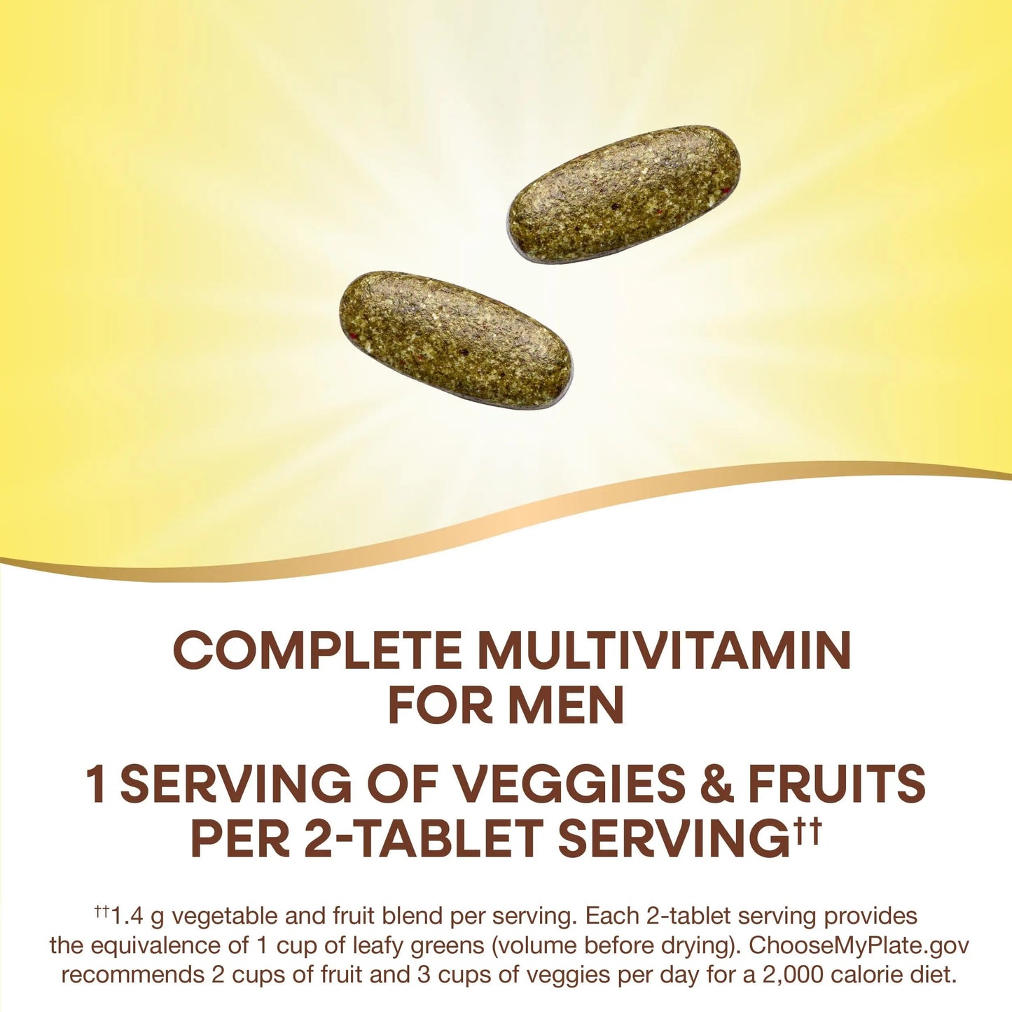 Nature's Way Alive! Garden Goodness Men's Multivitamin, Veggie & Fruit Blend (1400mg per serving), Made with Organic Kale, 60 Count Nature's Way