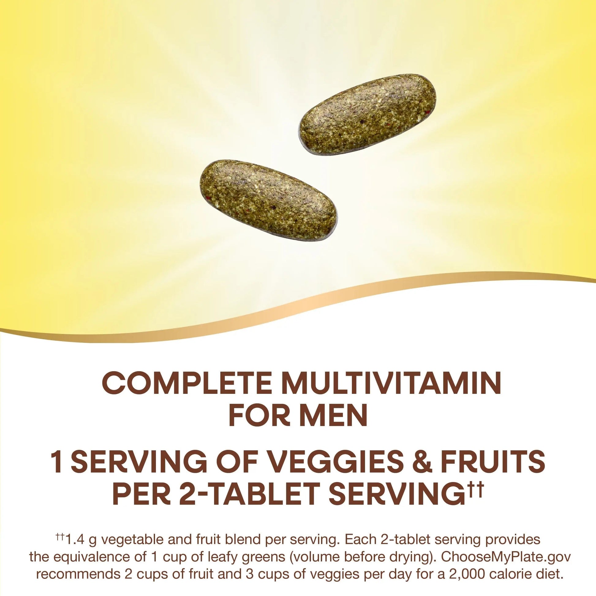 Nature's Way Alive! Garden Goodness Men's Multivitamin, Veggie & Fruit Blend (1400mg per serving), Made with Organic Kale, 60 Count Nature's Way