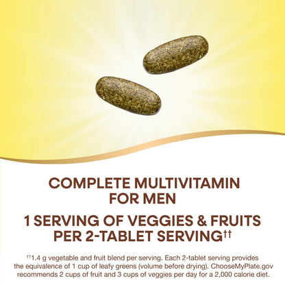 Nature's Way Alive! Garden Goodness Men's Multivitamin, Veggie & Fruit Blend (1400mg per serving), Made with Organic Kale, 60 Count Nature's Way