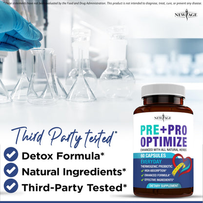 NEW AGE Pro Optimize Probiotics for Women, Menopause, Digestive Health - Support for Bloating, Hot Flashes, Joint Support, Night Sweats