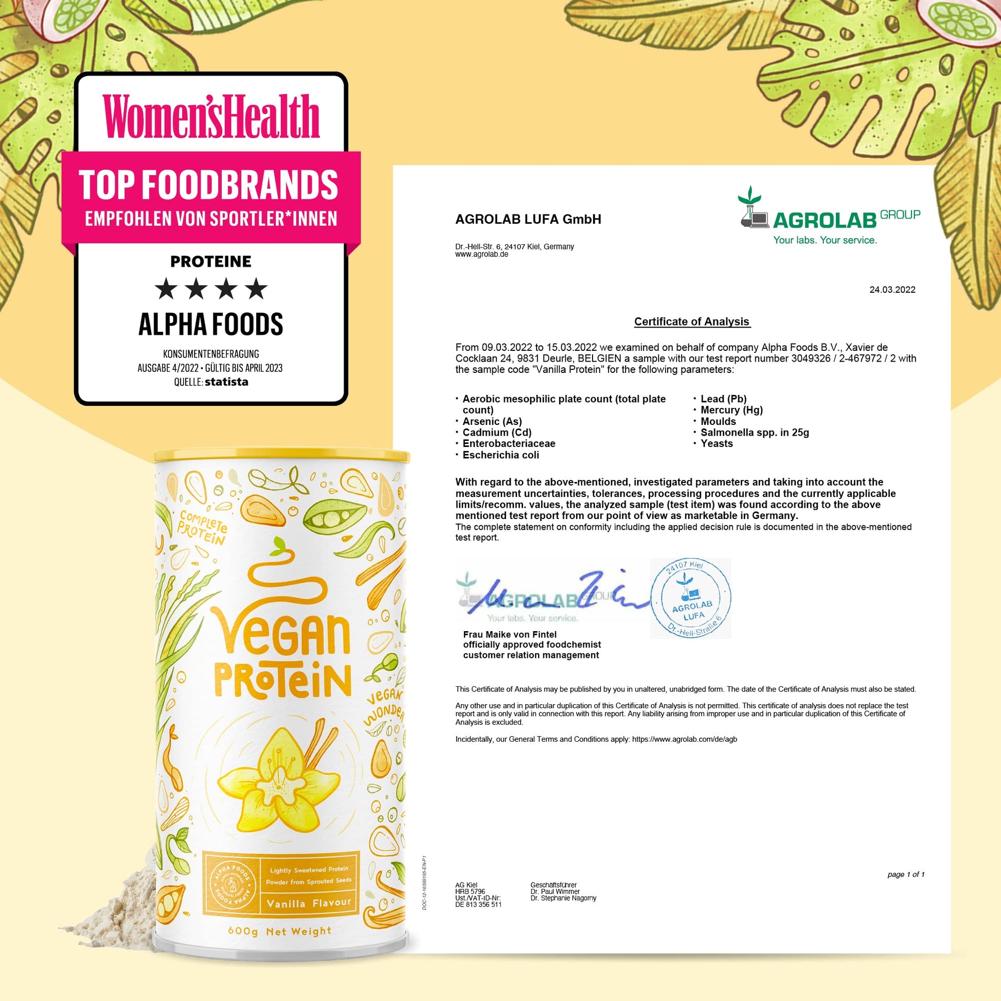 Vegan Protein Powder Vanilla - 1.2kg(80 servings) - 100% Plant Based Protein Powders Alpha FoodsBuy Supplements Australia