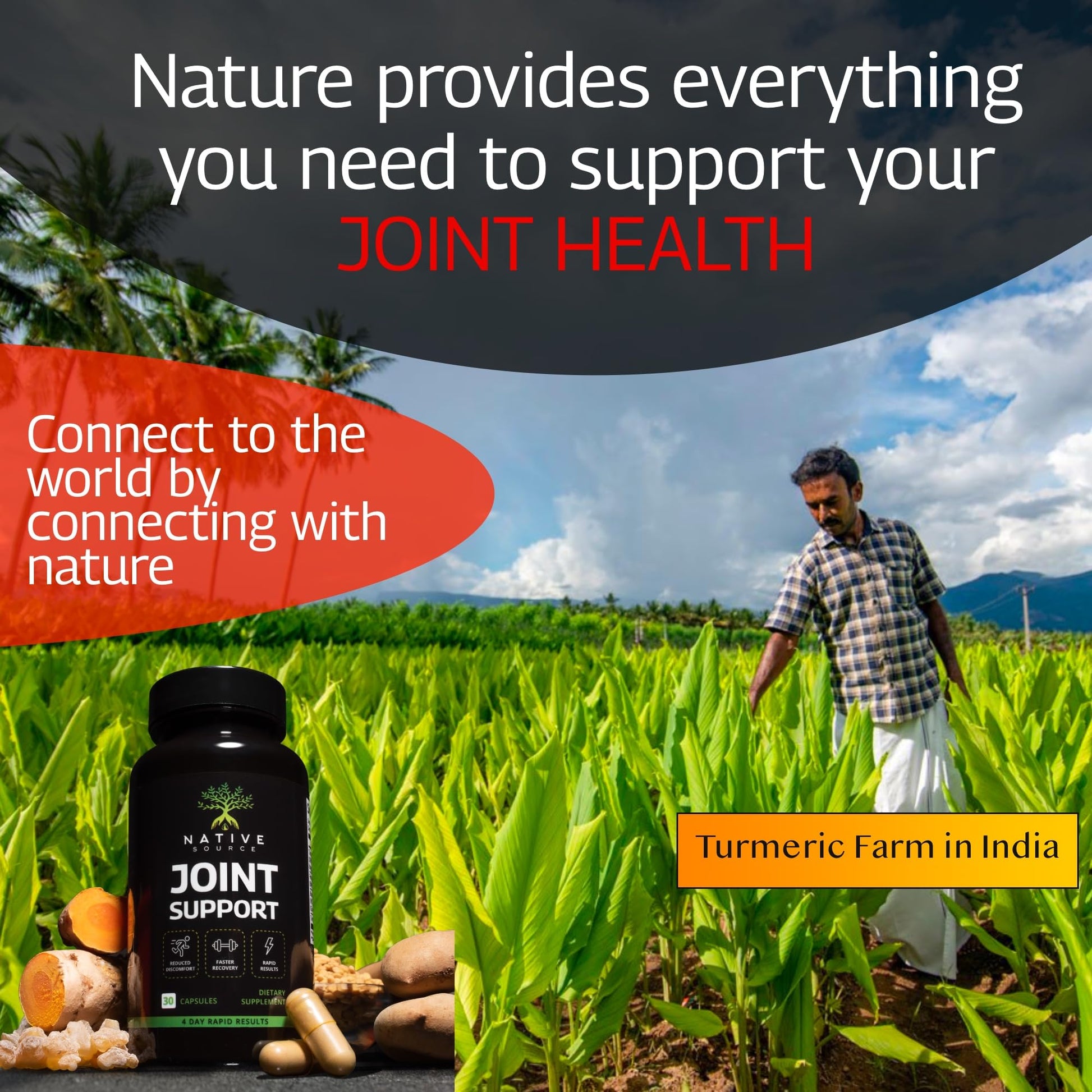 Native Source Joint Support Supplement - Turmeric - Tamarind - Boswellia - Fenugreek Native SourceBuy Supplements Australia