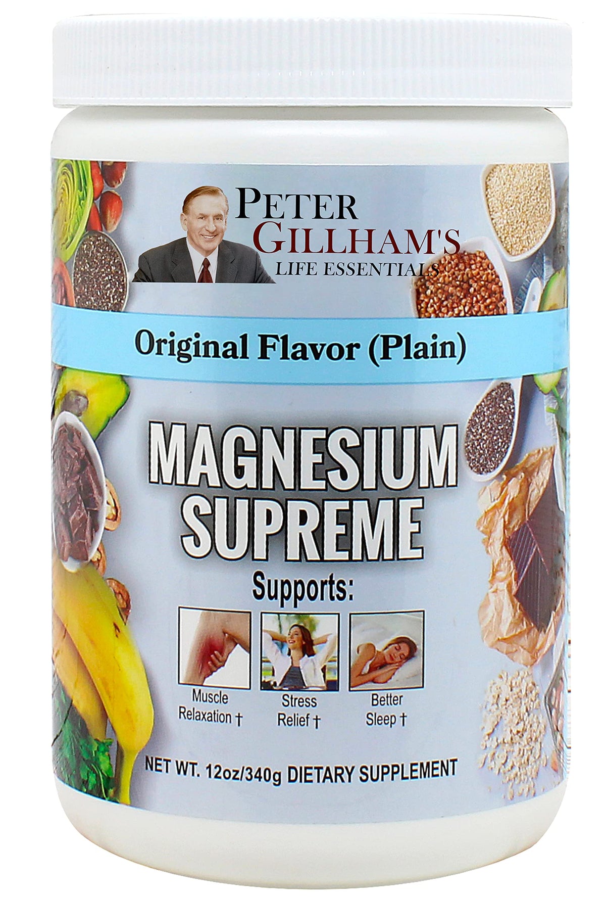 Magnesium Supreme (Original Plain Unflavored) Better Sleep, Relaxation Natural Magnesium Supplement, Non-GMO, Gluten Free, Vegan Formula. 12oz 75 Servings Peter's ChoiceBuy Supplements Australia