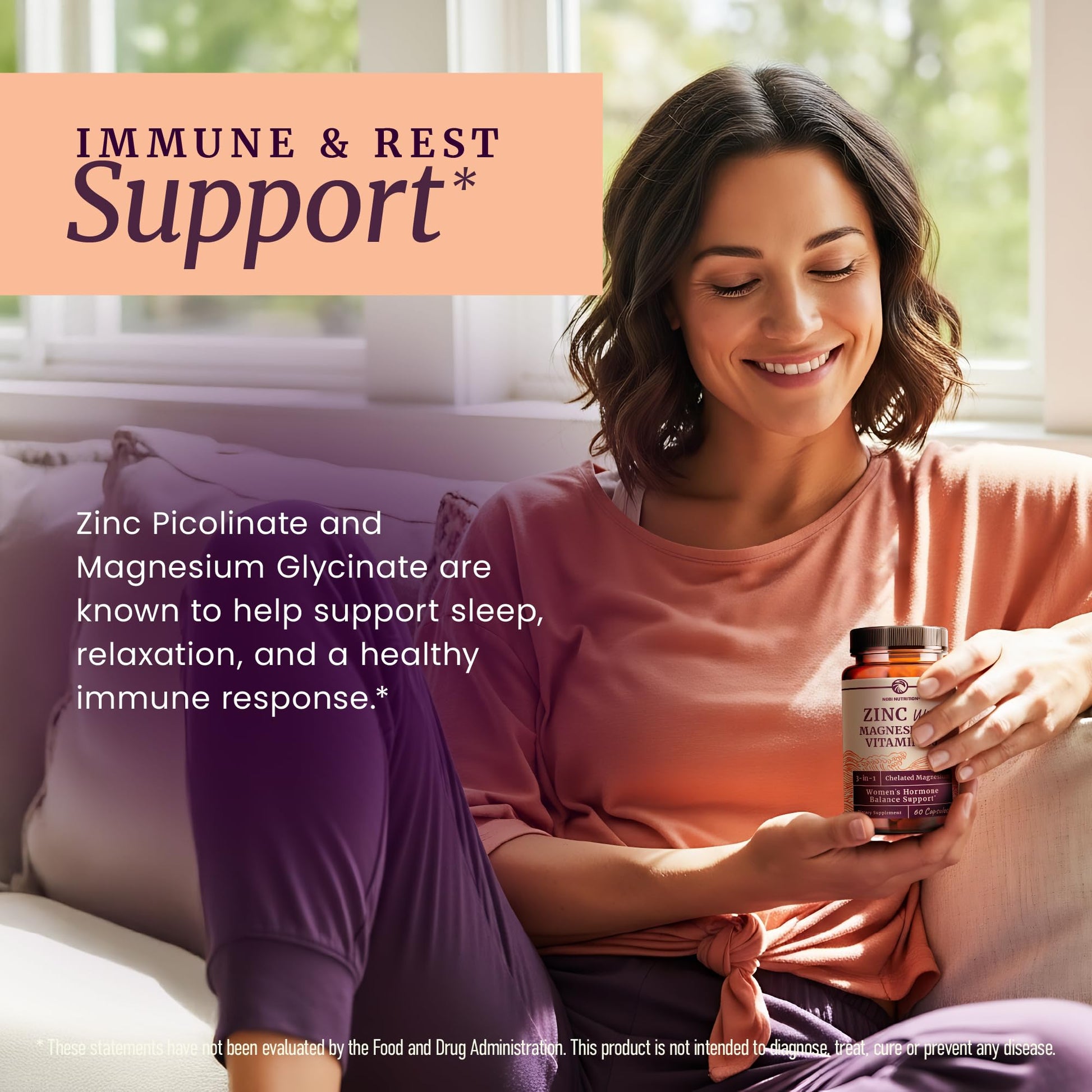 Zinc and Magnesium Supplement with Vitamin B6 | Women’s Hormone Balance, Menstrual Cycle & Immune Support | High Absorption Chelated Magnesium Glycinate with Zinc Picolinate and VIT B6 | 60 Ct Nobi NutritionBuy Supplements Australia
