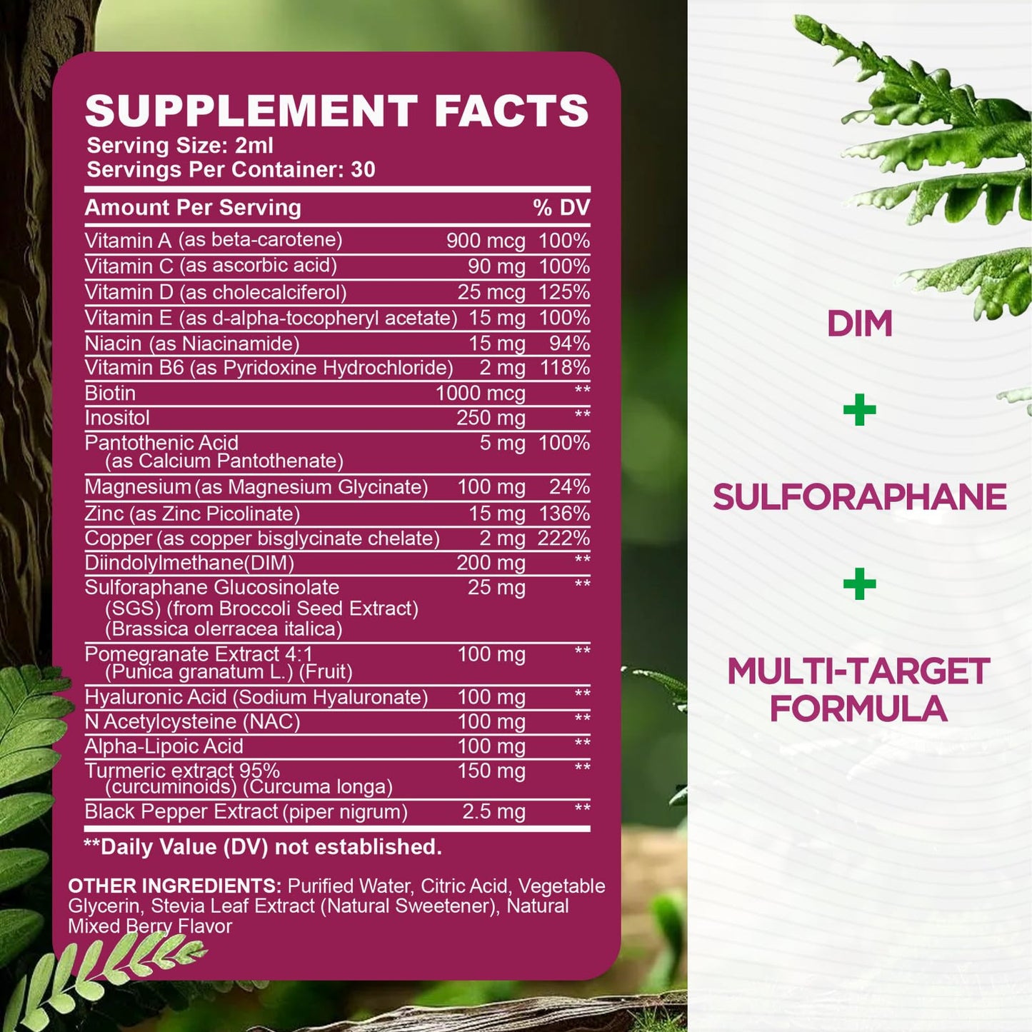 DIM Liquid Drops Supplement Women – Hormone Harmony for Women & Acne Supplements with Multivitamins, Inositol, Sulforaphane - Hormone Balance, Clear Skin & Mood Support, Mixed Berry Flavor 2 Fl Oz CFILIHTCBuy Supplements Australia