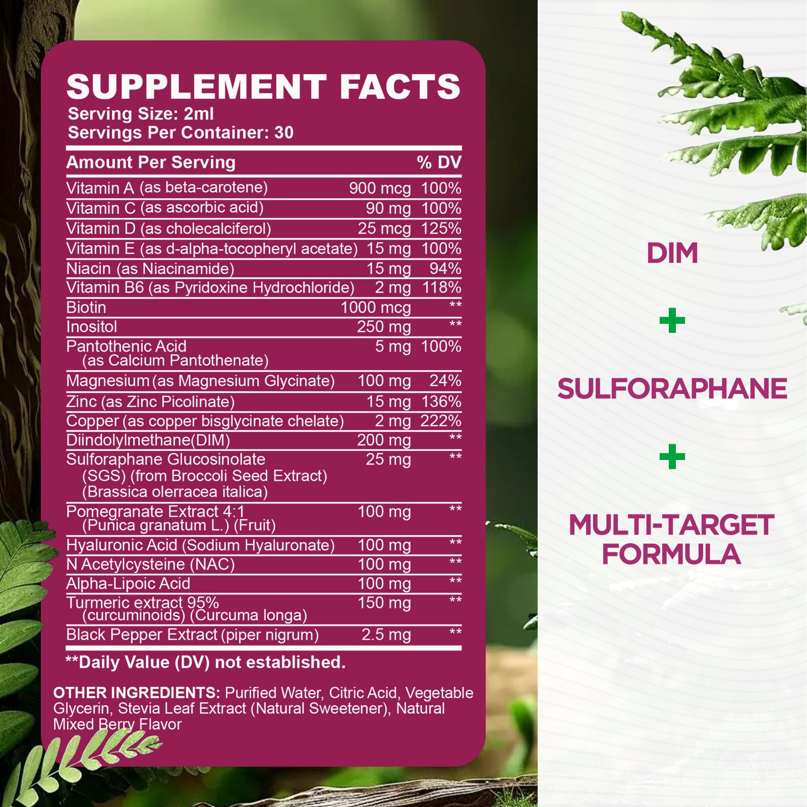 DIM Liquid Drops Supplement Women – Hormone Harmony for Women & Acne Supplements with Multivitamins, Inositol, Sulforaphane - Hormone Balance, Clear Skin & Mood Support, Mixed Berry Flavor 2 Fl Oz CFILIHTCBuy Supplements Australia
