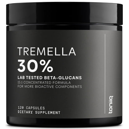 Tremella Mushroom Ultra High Potency 15:1 Extract with 30% Beta Glucans - Pure & Concentrated Formula - Third-Party Lab Tested for Purity & Quality - 120 Capsules Toniiq buy supplements Au