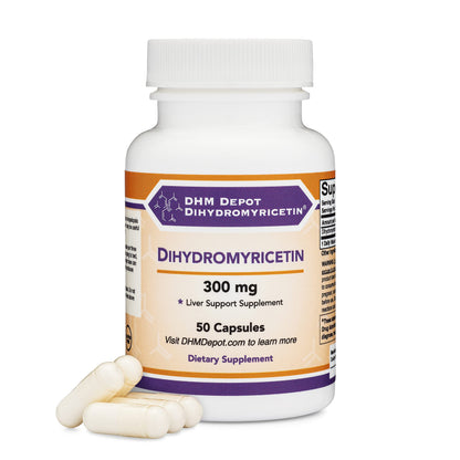 Dihydromyricetin (DHM) 50 Capsules, 300mg, Liver Support Supplement (Third Party 