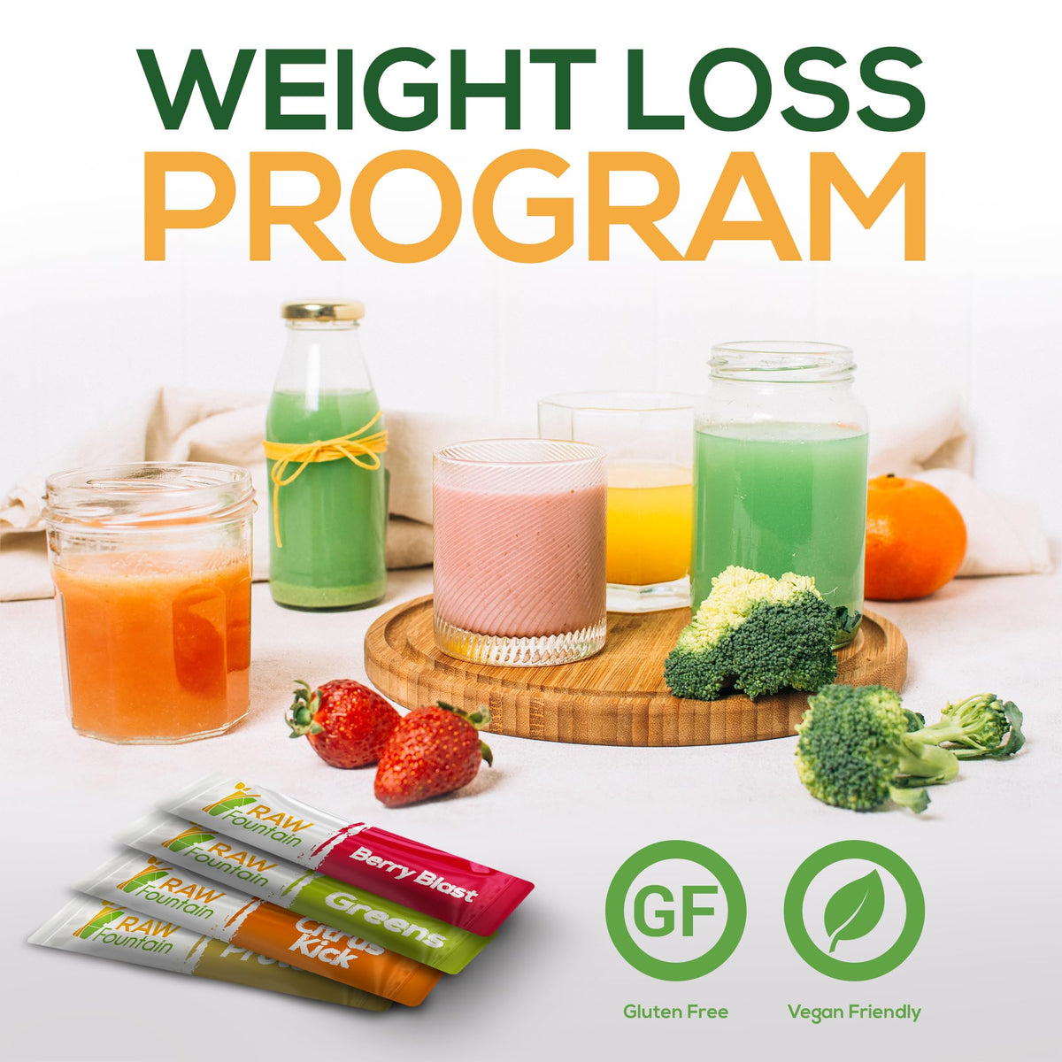 Raw Fountain 3 Day Juice Cleanse Detox, Weight Management Program, 24 Powder Packets Raw FountainBuy Supplements Australia