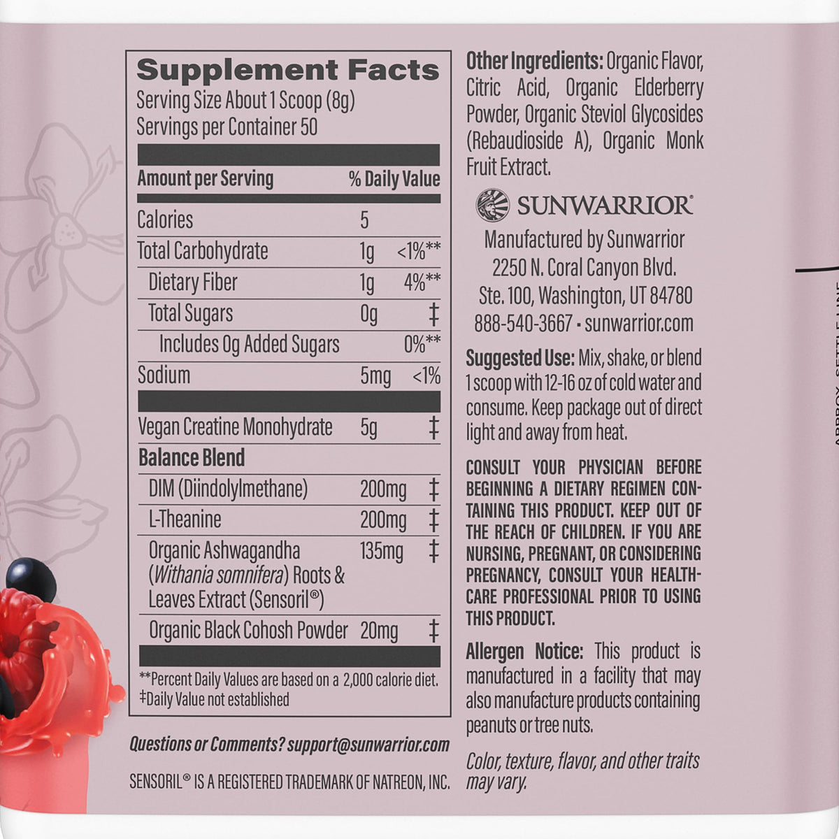 Sunwarrior Creatine for Women Monohydrate Powder Micronized Pre Workout Recovery Supplement Support Muscle Building Strength Training Cognition | Vegan and Easily Mixes 50 Servings, Raspberry Lemonade SunwarriorBuy Supplements Australia