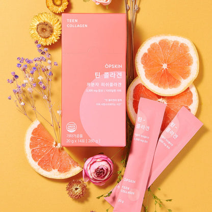 OPSKIN Teen Collagen 14 Pieces, Hydrolysed Marine Collagen Jelly, Grapefruit Flavour Gummy Sticks OPSKINBuy Supplements Australia