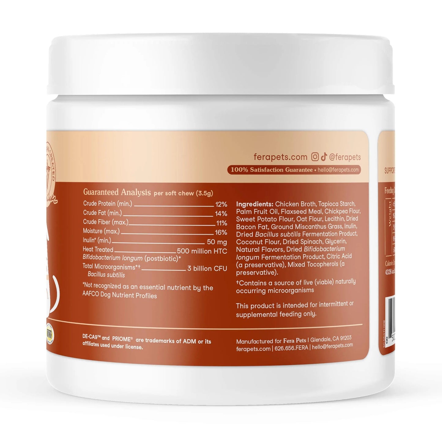 Fera Pets Probiotics for Dogs with Prebiotics and Postbiotics - Full Spectrum Gut Health Support - Promotes a Balanced Gut Microbiome - Boosts Immune Health - 30 Soft Chews Fera PetsBuy Supplements Australia